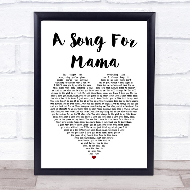 Boyz II Men A Song For Mama Heart Song Lyric Quote Print