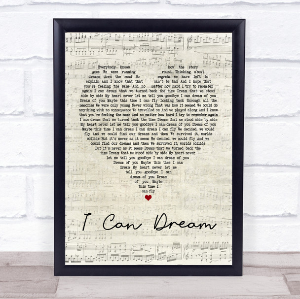 Boyzone I Can Dream Script Heart Song Lyric Quote Print