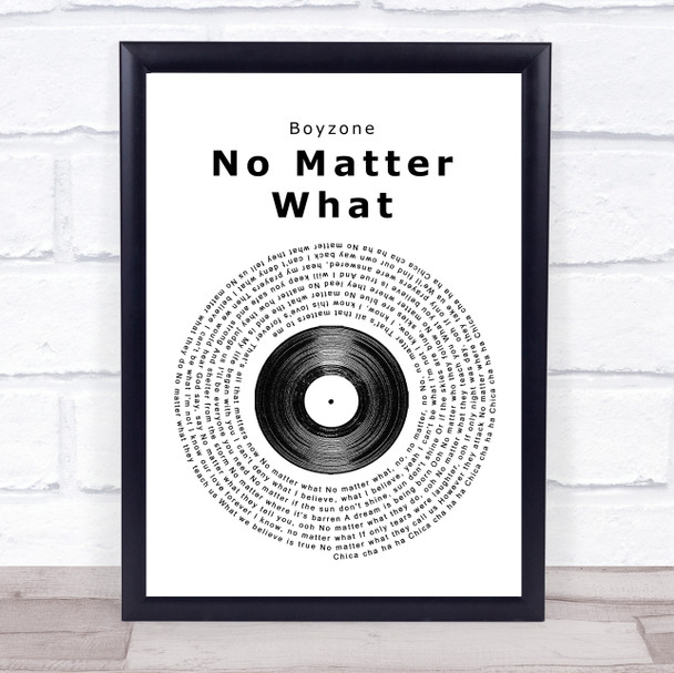 Boyzone No Matter What Vinyl Record Song Lyric Quote Print