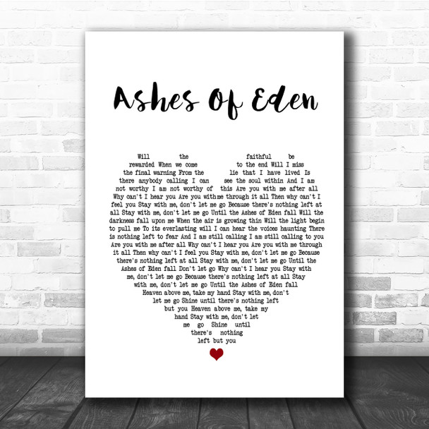 Breaking Benjamin Ashes Of Eden Heart Song Lyric Quote Print