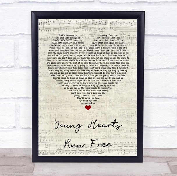 Candi Staton Young Hearts Run Free Script Heart Quote Song Lyric Print