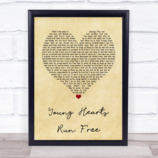 Candi Staton Young Hearts Run Free Vintage Heart Quote Song Lyric Print
