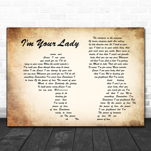 Celine Dion I'm Your Lady Man Lady Couple Song Lyric Quote Print