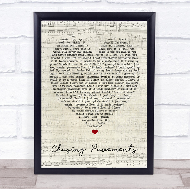 Chasing Pavements Adele Script Heart Quote Song Lyric Print