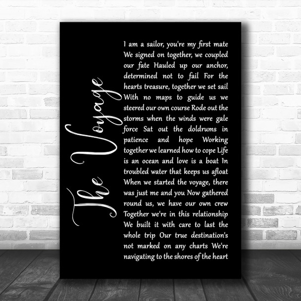 Christy Moore The Voyage Black Script Song Lyric Quote Print