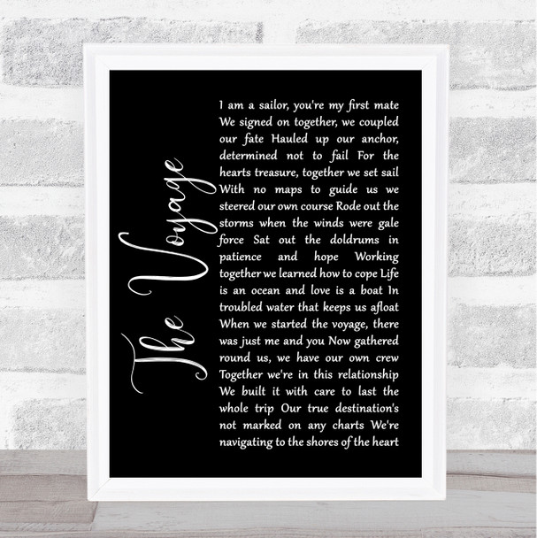 Christy Moore The Voyage Black Script Song Lyric Quote Print