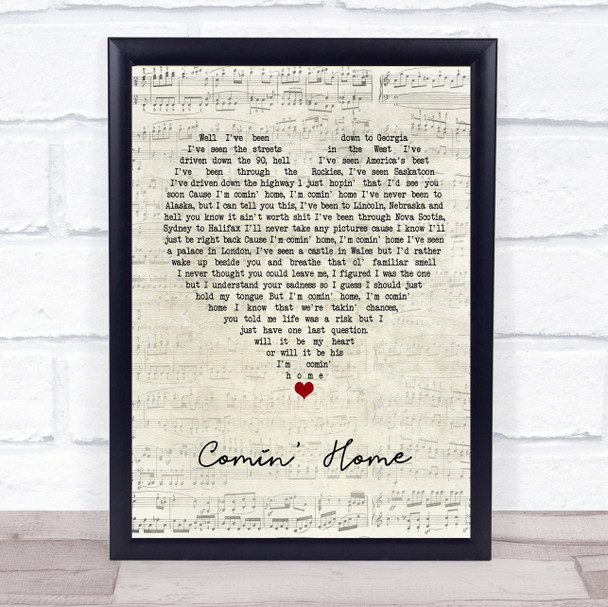 City And Colour Comin' Home Script Heart Quote Song Lyric Print