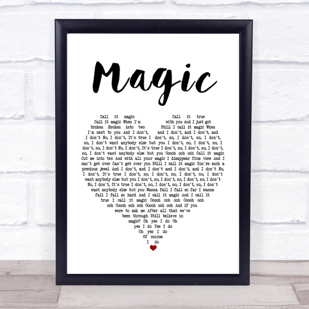 Coldplay Magic Heart Song Lyric Quote Print