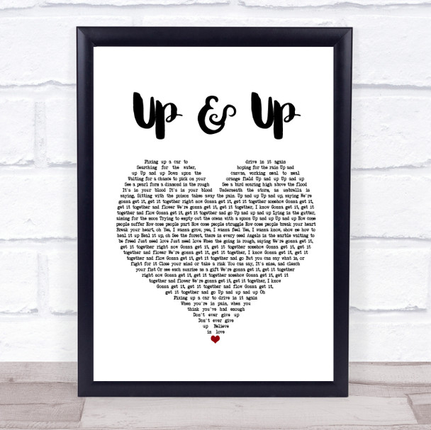 Coldplay Up&Up Heart Song Lyric Quote Print