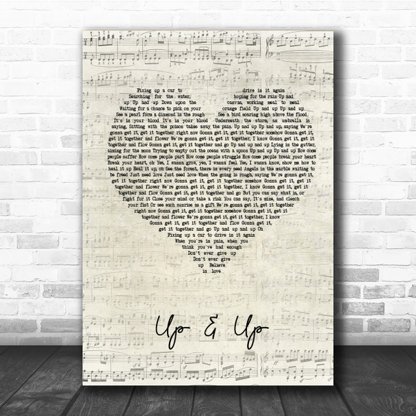 Coldplay Up&Up Script Heart Quote Song Lyric Print