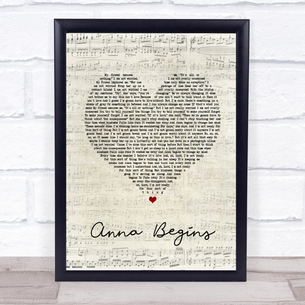 Counting Crows Anna Begins Script Heart Song Lyric Quote Print