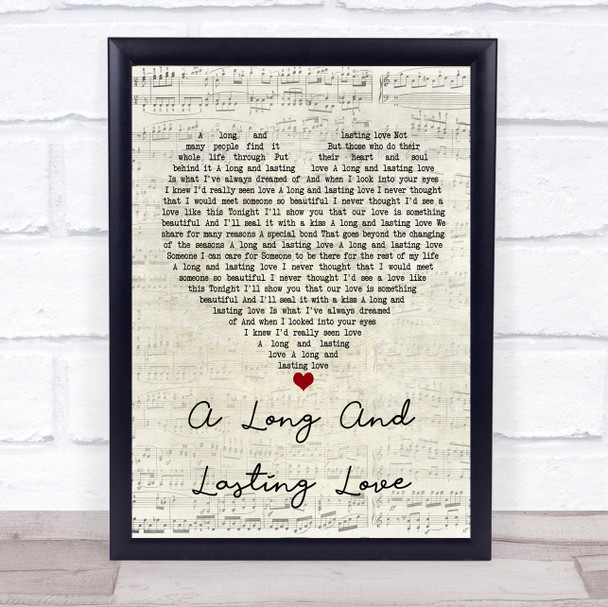 Crystal Gayle A Long And Lasting Love Script Heart Song Lyric Quote Print