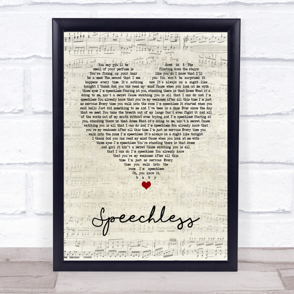 Dan + Shay Speechless Script Heart Song Lyric Quote Print