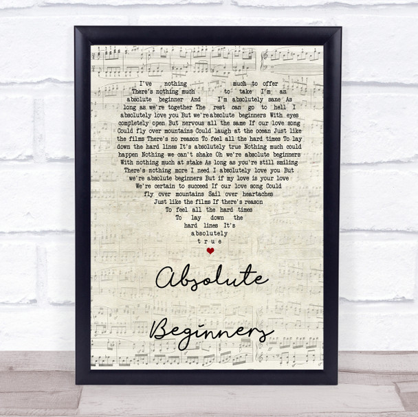 David Bowie Absolute Beginners Script Heart Song Lyric Quote Print