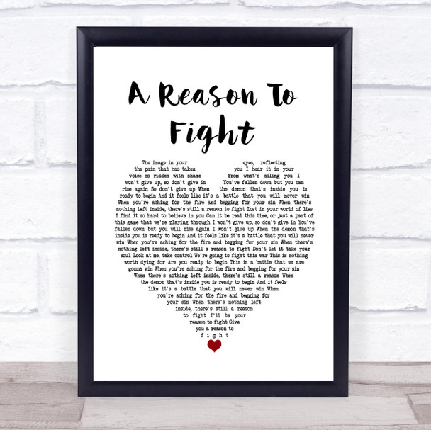 Disturbed A Reason To Fight Heart Song Lyric Quote Print