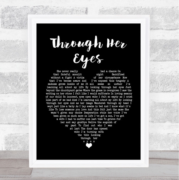 Dream Theater Through Her Eyes Black Heart Song Lyric Quote Print