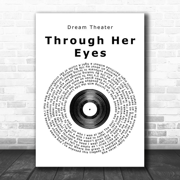 Dream Theater Through Her Eyes Vinyl Record Song Lyric Quote Print