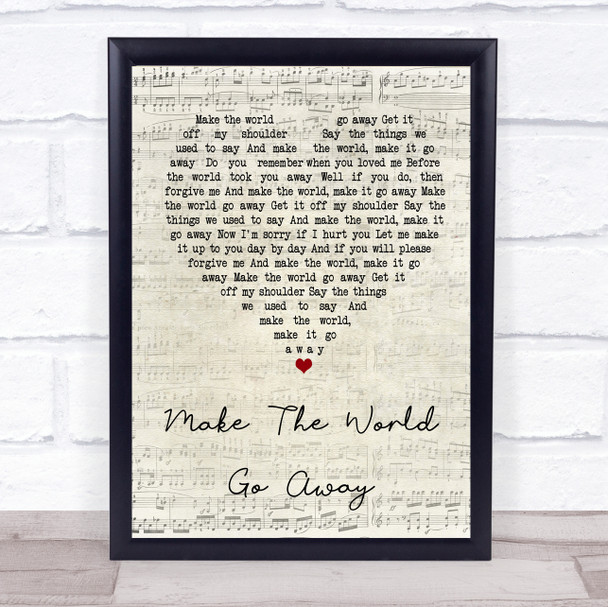 Duffy Make The World Go Away Script Heart Song Lyric Quote Print