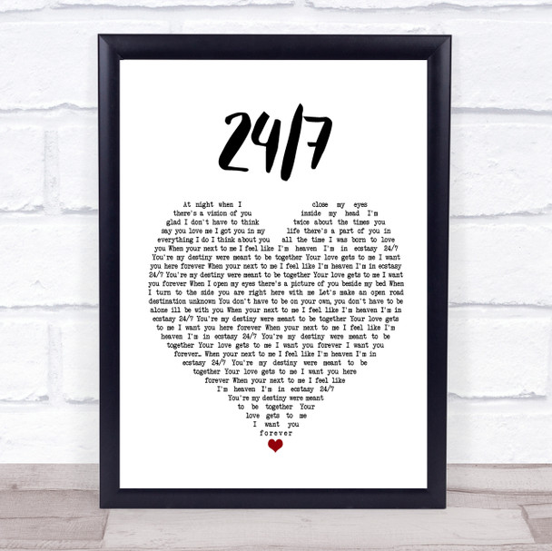Eclipse 24 7 Heart Song Lyric Quote Print
