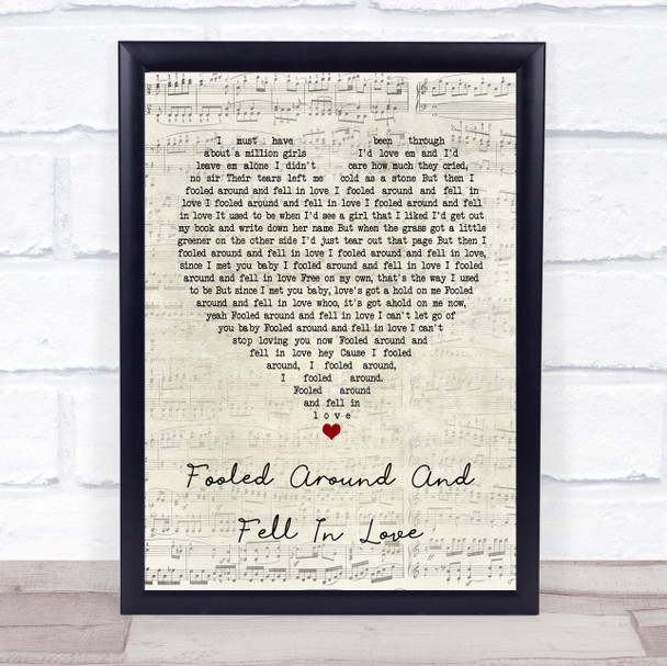 Elvin Bishop Fooled Around And Fell In Love Script Heart Quote Song Lyric Print