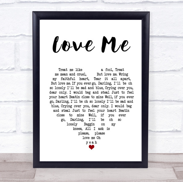 Elvis Presley Love Me Heart Song Lyric Quote Print