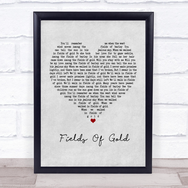 Eva Cassidy Fields Of Gold Grey Heart Quote Song Lyric Print