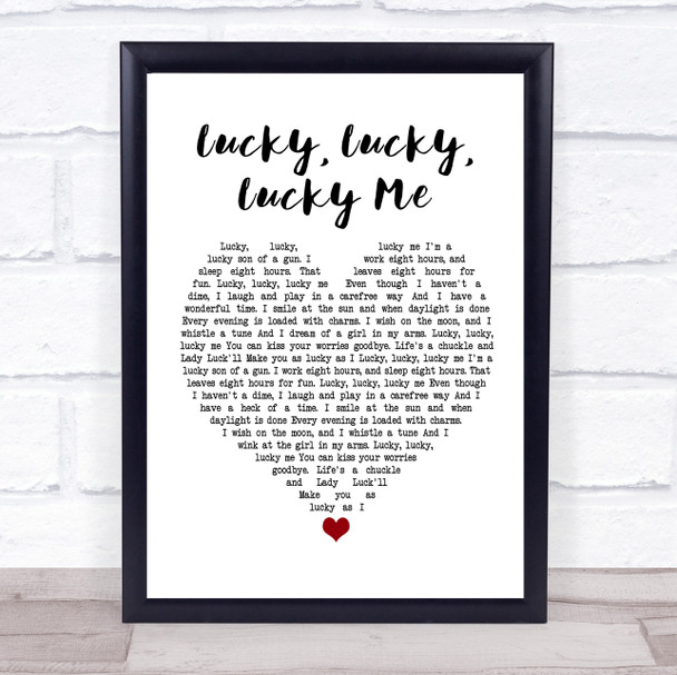 Evelyn Knight Lucky, Lucky, Lucky Me Heart Song Lyric Quote Print