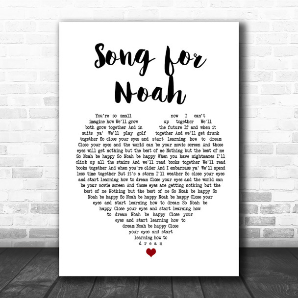 Frank Hamilton Song for Noah Heart Song Lyric Quote Print