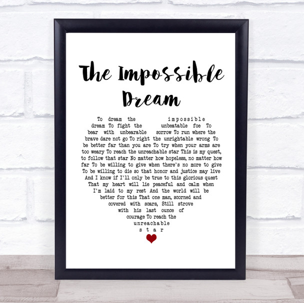 Frank Sinatra The Impossible Dream Heart Song Lyric Quote Print