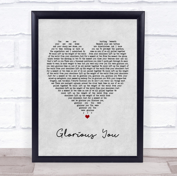 Frank Turner Glorious You Grey Heart Quote Song Lyric Print