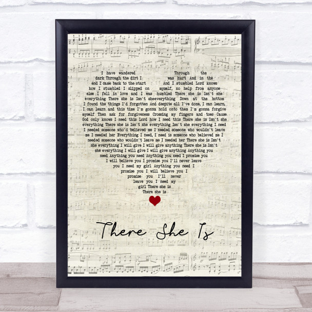 Frank Turner There She Is Script Heart Quote Song Lyric Print