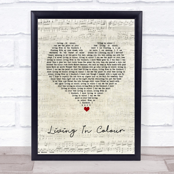 Frightened Rabbit Living In Colour Script Heart Song Lyric Quote Print