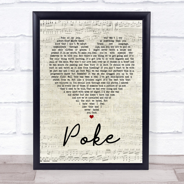 Frightened Rabbit Poke Script Heart Song Lyric Quote Print