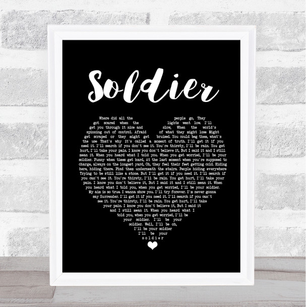 Gavin DeGraw Soldier Black Heart Song Lyric Quote Print