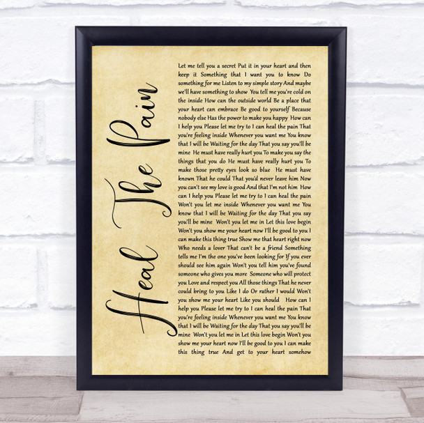 George Michael Heal The Pain Rustic Script Song Lyric Quote Print
