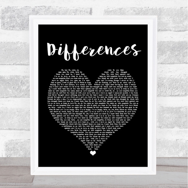 Ginuwine Differences Black Heart Song Lyric Quote Print