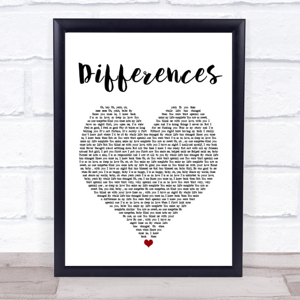 Ginuwine Differences Heart Song Lyric Quote Print