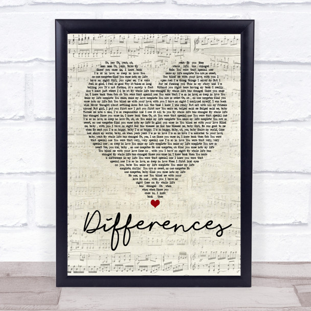 Ginuwine Differences Script Heart Quote Song Lyric Print