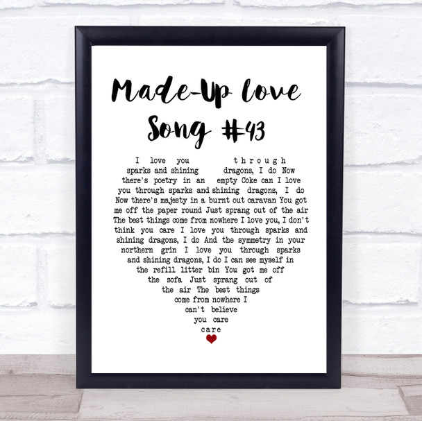 Guillemots Made-Up Love Song #43 Heart Song Lyric Quote Print