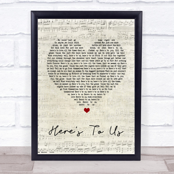 Halestorm Here's To Us Script Heart Song Lyric Quote Print