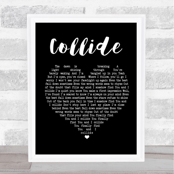 Howie Day Collide Black Heart Song Lyric Quote Print