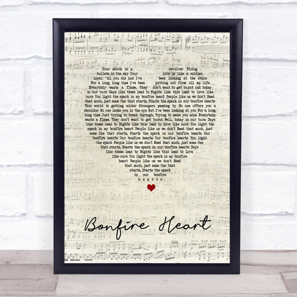 James Blunt Bonfire Heart Script Heart Song Lyric Quote Print