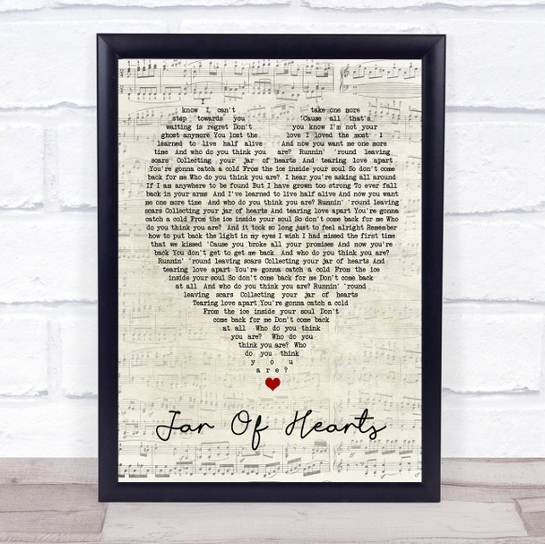 Jar Of Hearts Christina Perri Script Heart Quote Song Lyric Print