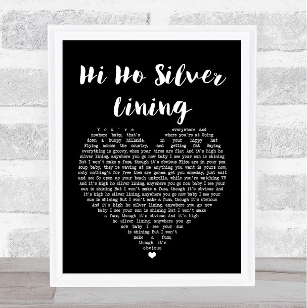 Jeff Beck Hi Ho Silver Lining Black Heart Song Lyric Quote Print