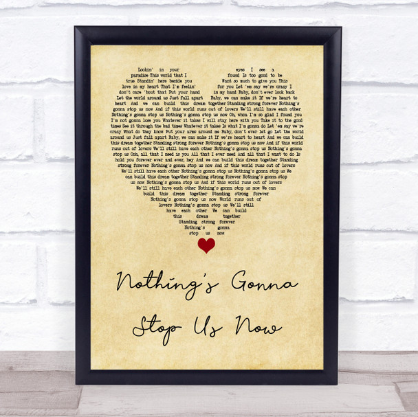 Jefferson Starship Nothing's Gonna Stop Us Now Vintage Heart Song Print
