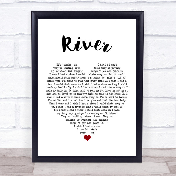 Joni Mitchell River Heart Song Lyric Quote Print
