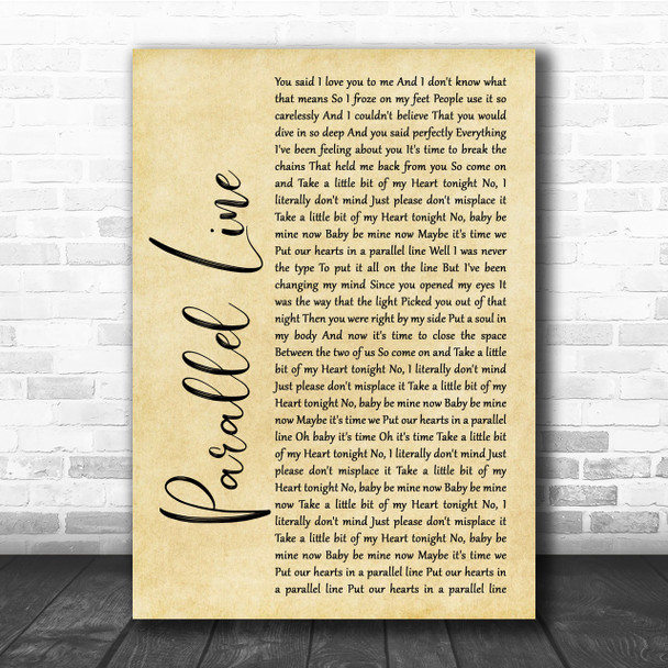 Keith Urban Parallel Line Rustic Script Song Lyric Quote Print