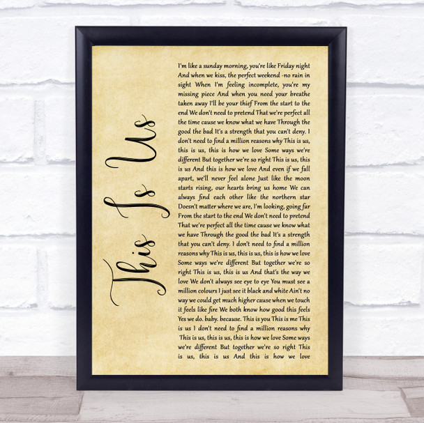 Keyshia Cole This Is Us Rustic Script Song Lyric Quote Print