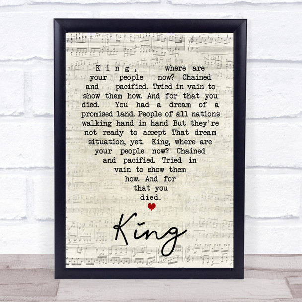 King UB40 Script Heart Quote Song Lyric Print