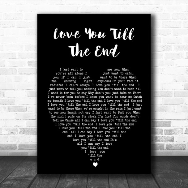 Love You 'Till The End The Pogues Black Heart Song Lyric Music Wall Art Print